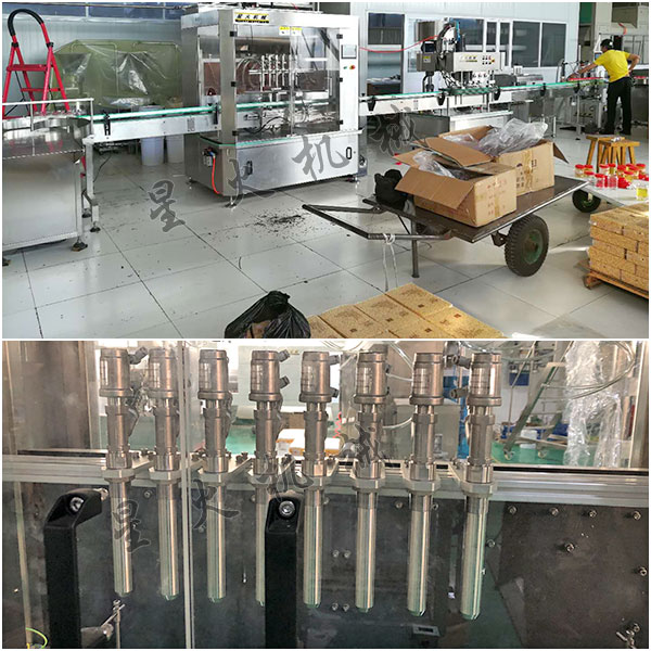 自動(dòng)化芝麻醬灌裝機(jī)械客戶案例實(shí)拍圖